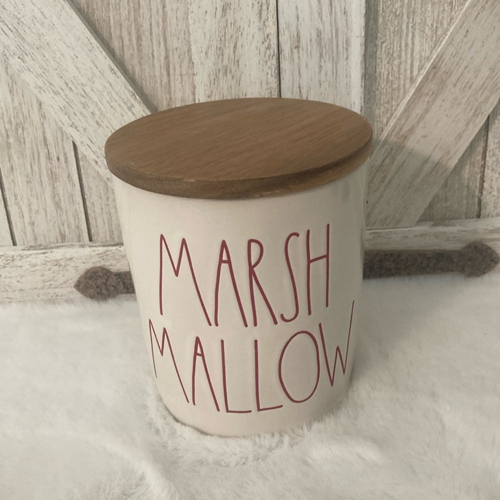 Rae Dunn Marshmallow Cellar with Wooden Lid